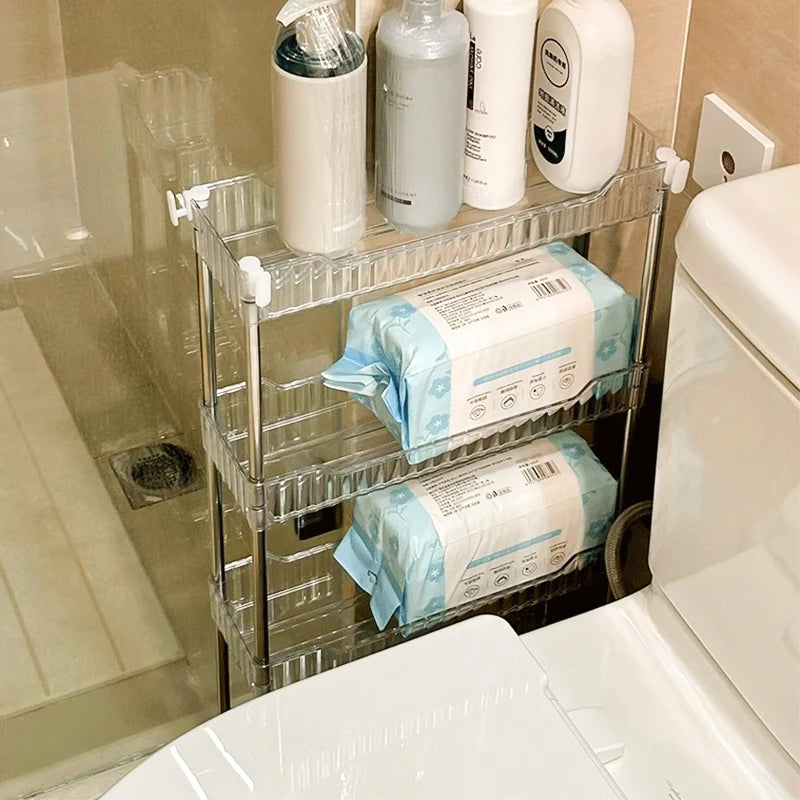 Acrylic Mobile Storage Trolley with Wheels — Slim, Multipurpose