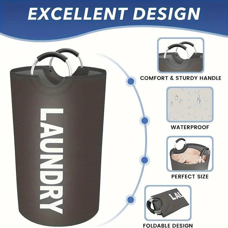 Extra-Large Waterproof Laundry Basket with Padded Handles