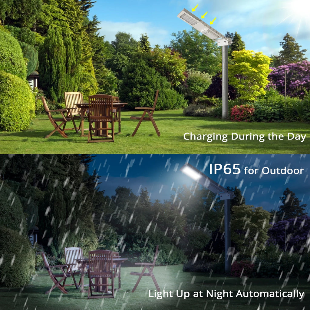 Solar Light Mart Alpha 1080X – Solar LED Street & Path Light with PIR Motion Sensor, 3 Working Modes (IP65)
