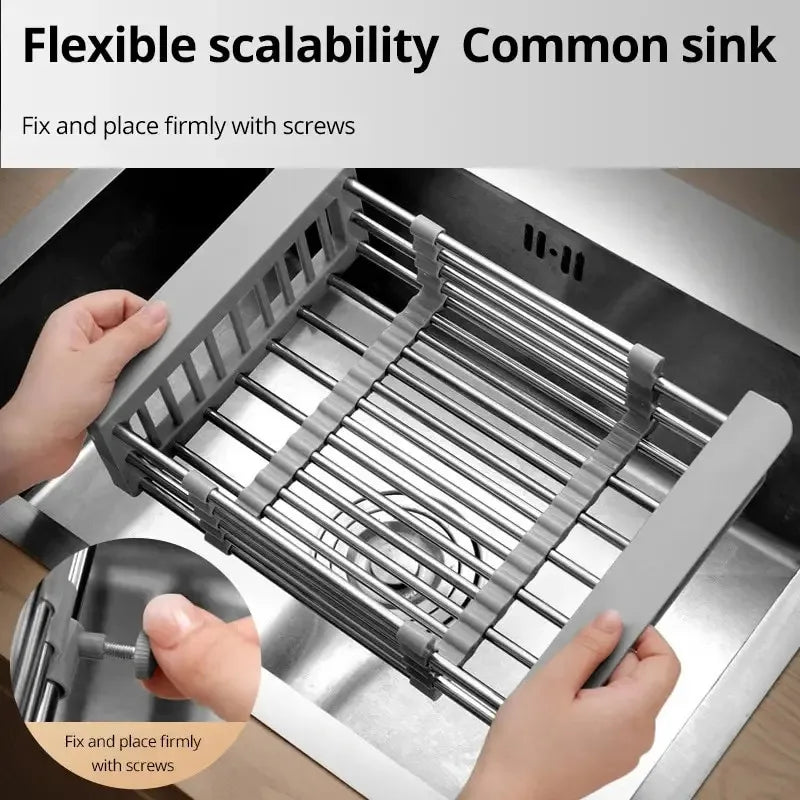 Retractable Stainless Steel Sink Drain Basket
