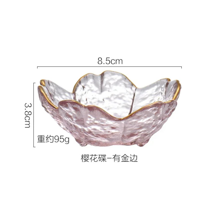 Sakura Ceramic Sauce Dish — Nordic Style, Gold Border, Set Options