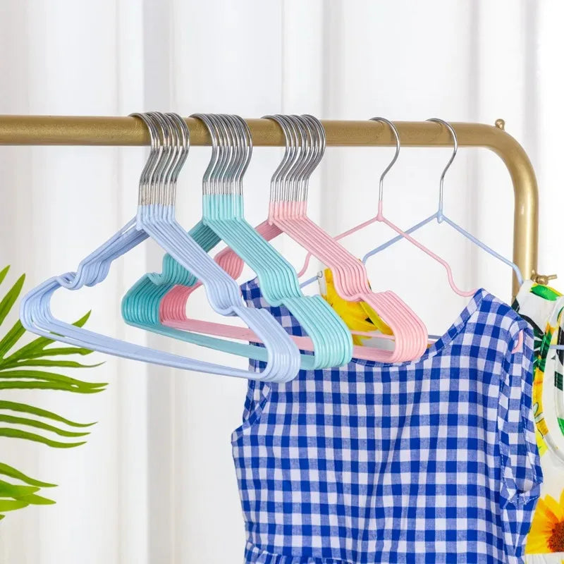 Non-Slip Metal Baby Hangers — Pack of 10
