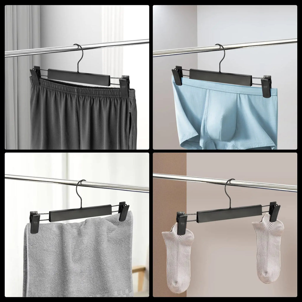 Adjustable Non-Slip Pants Hangers with Clips