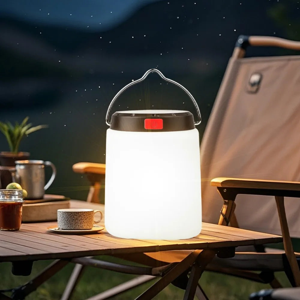 Solar LED Camping Lantern – IPX4 Waterproof Portable Emergency Light with 3 Modes & USB-C Charging