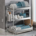 Kitchen Dish Rack & Drainboard Organizer — Countertop, White, Black or Steel