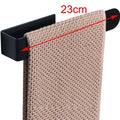 304 Stainless Steel No-Drill Towel Bar — Brushed, 23cm or 37cm, Black or Steel