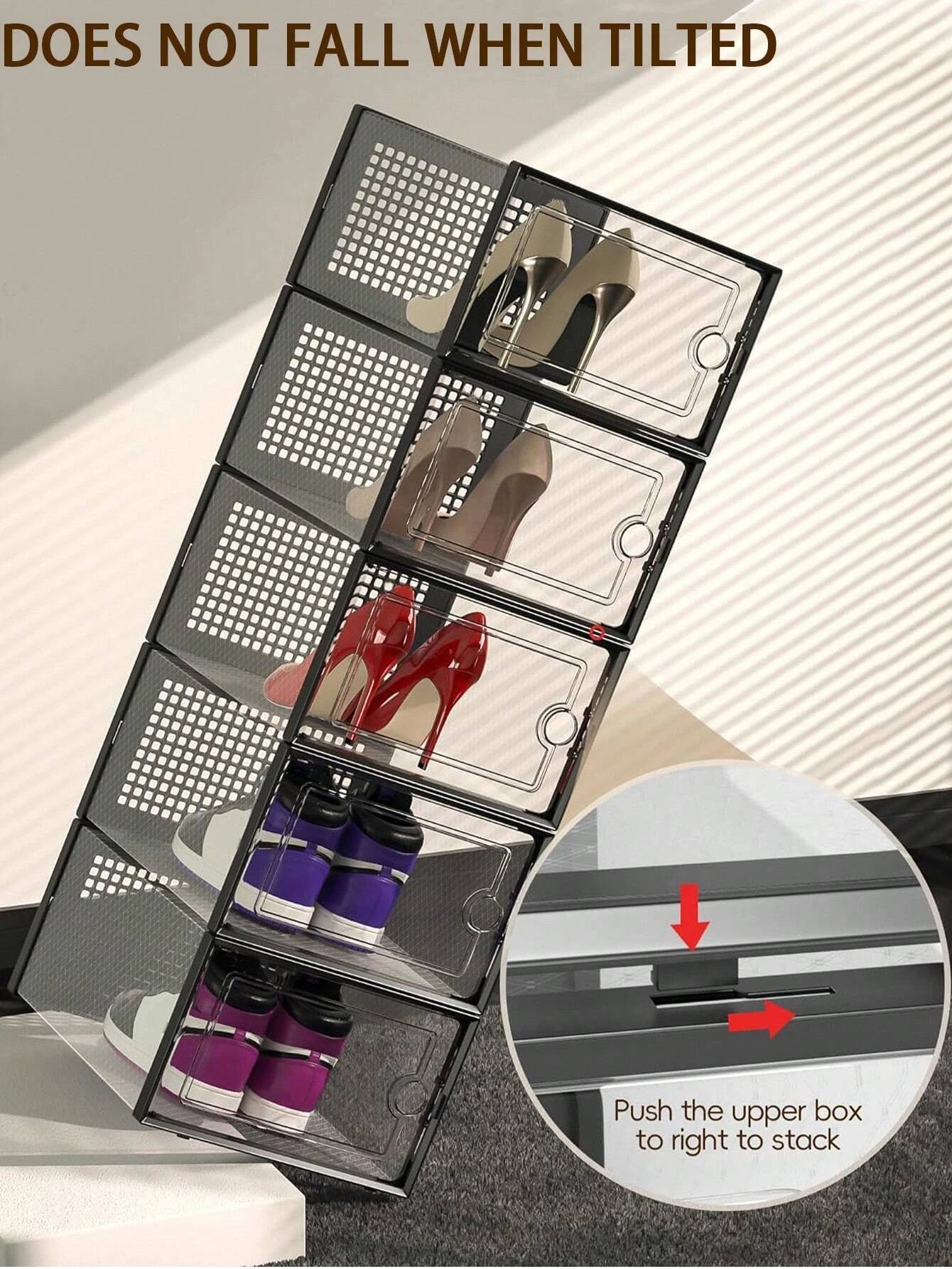 Stackable Clear Plastic Shoe Storage Boxes