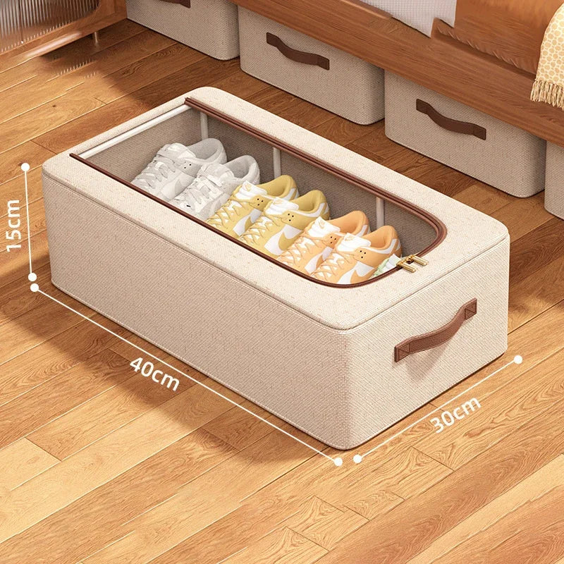 Under-Bed Shoe Storage Organizer with Clear Window