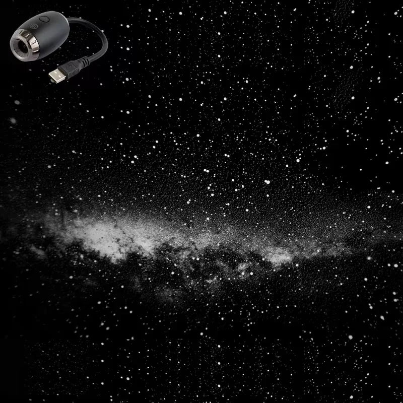 USB Star & Galaxy Projector Light — Car, Bedroom & Tent Atmosphere