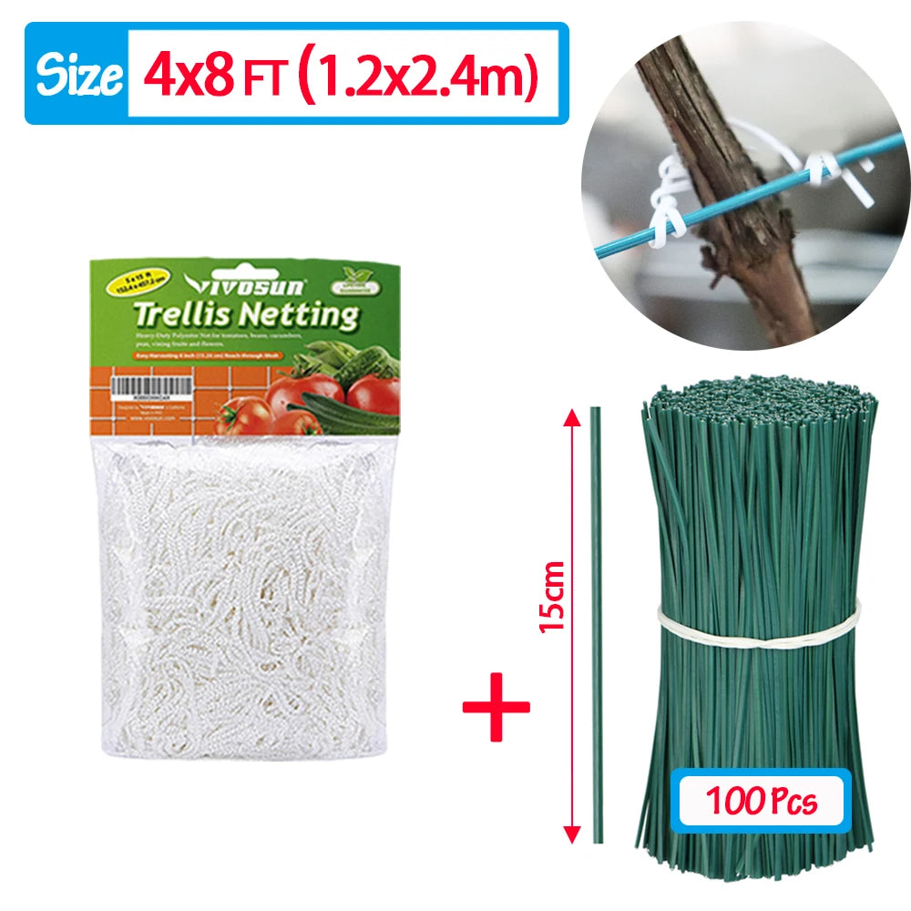 Garden Climbing Trellis Netting – Heavy-Duty Polyester Plant Support Net for Vegetables, Vines & Flowers