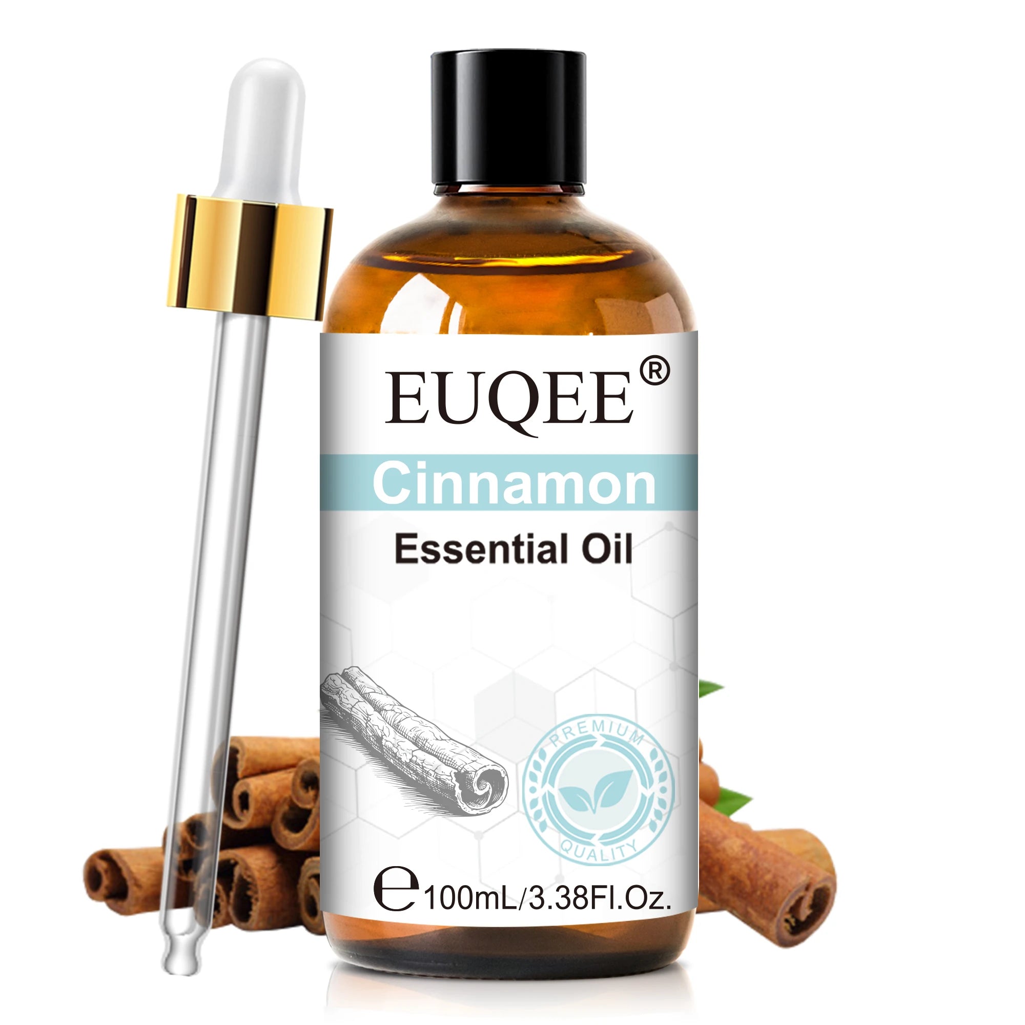 EUQEE 100ml Pure Essential Oil — Vanilla, Lavender, Cinnamon or Lemon — Diffuser & Candle Making