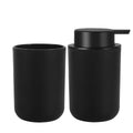 Refillable Foam Soap Dispenser with Mouthwash Cup — Plastic, Black or White