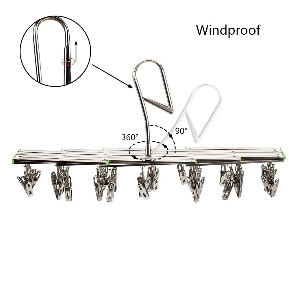 Foldable Stainless Steel Clip Drying Rack
