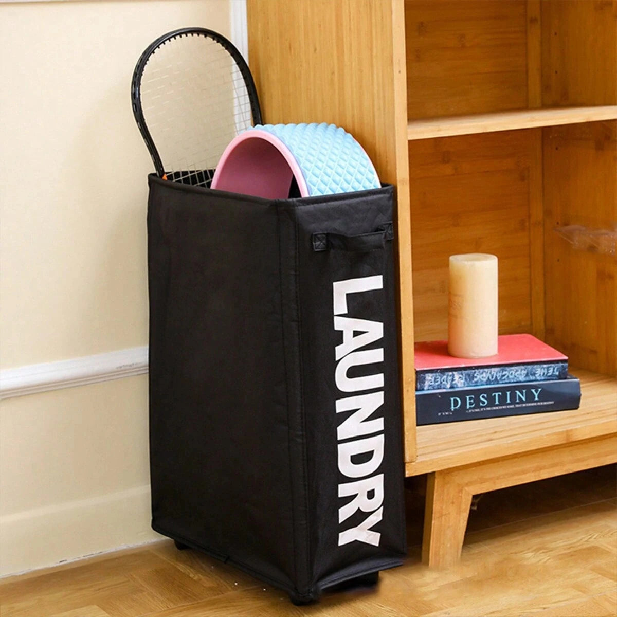 Large Foldable Laundry Basket with Wheels