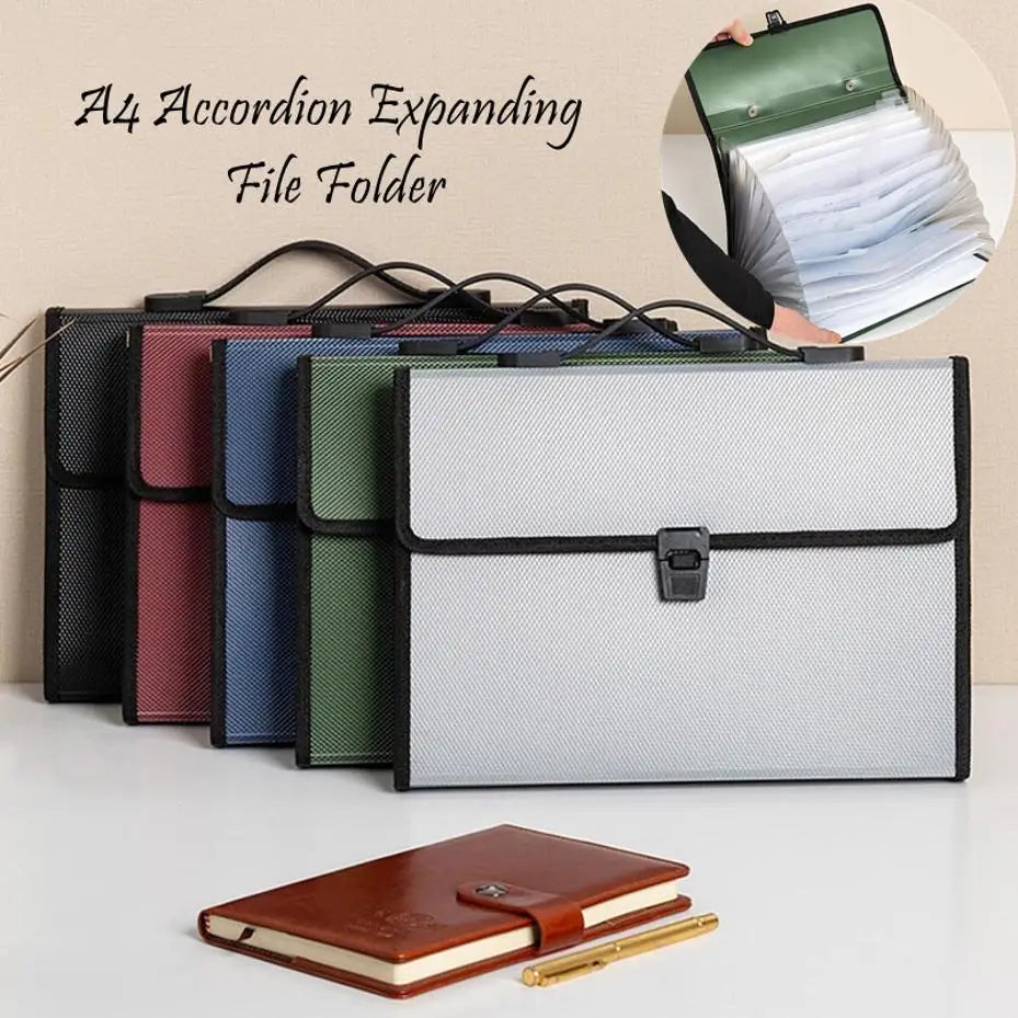 A4 Accordion Expanding File Folder — Multi-Layer PP Document Organizer