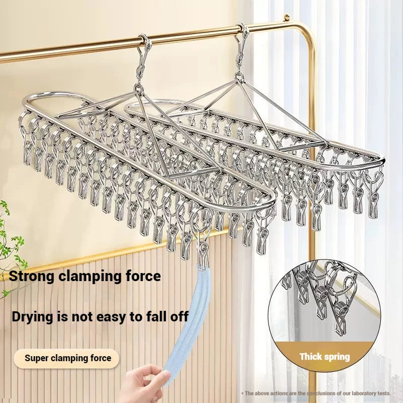 20-Peg Stainless Steel Windproof Clothes Hanger