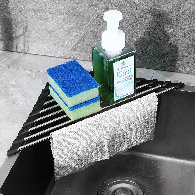 Roll-Up Corner Sink Dish Drying Rack