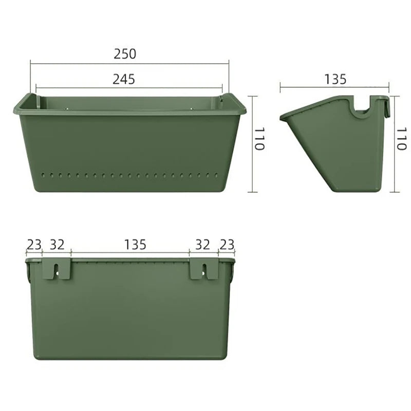 Wall-Mounted Hanging Flower Pot – Vertical Garden Plastic Planting Box