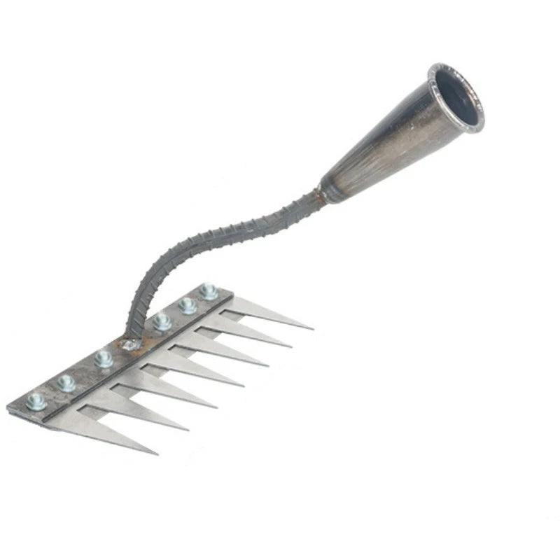 Iron Gardening Hoe Weeding Rake – Carbon Steel Soil Loosening & Weeding Tool (5/6/7/8 Teeth)