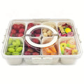 8-Grid Divided Serving Tray with Lid — for Snacks, Fruit & Fridge Storage