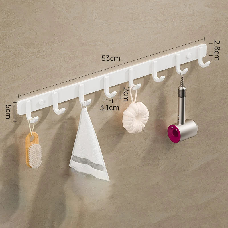 Space Aluminium Wall-Mounted Coat Hook Rack — Entryway & Bathroom Hanger