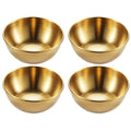 Stainless Steel Sauce & Appetiser Dishes — Gold or Silver, Set of 2 or 4