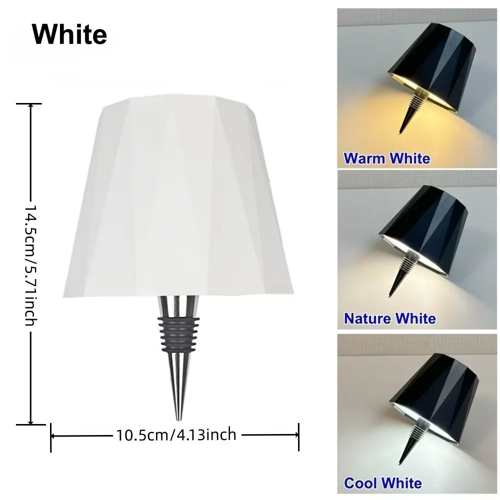 Wireless LED Wine Bottle Table Lamp — Touch Dimming, 3 Colour Temperatures