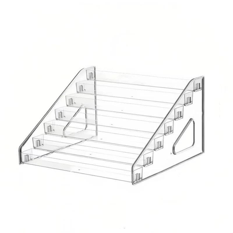 7-Floor Acrylic Staircase Display Rack — Transparent Multi-Layer Organizer