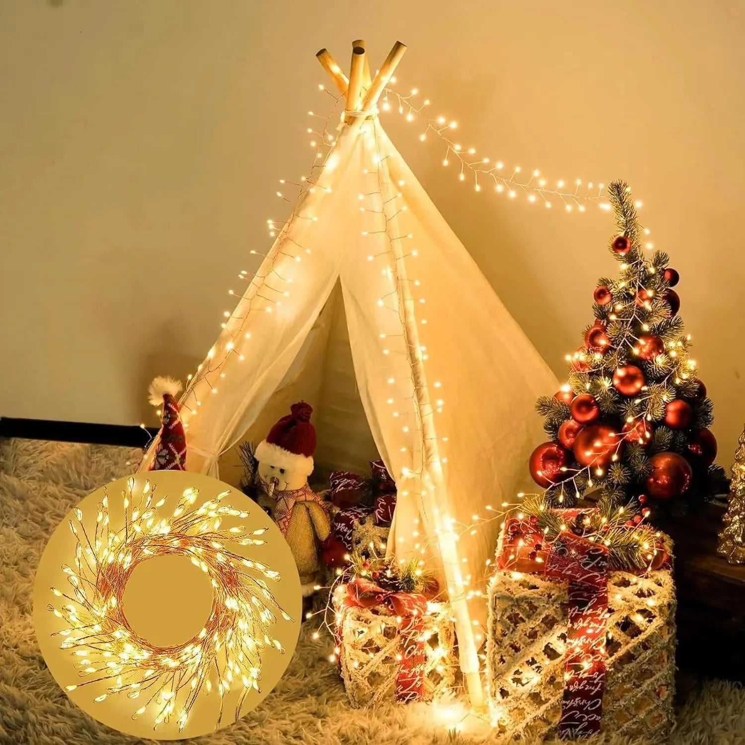 IEEYEEY USB LED Firecracker String Lights – 3–9m with Remote, 8 Modes