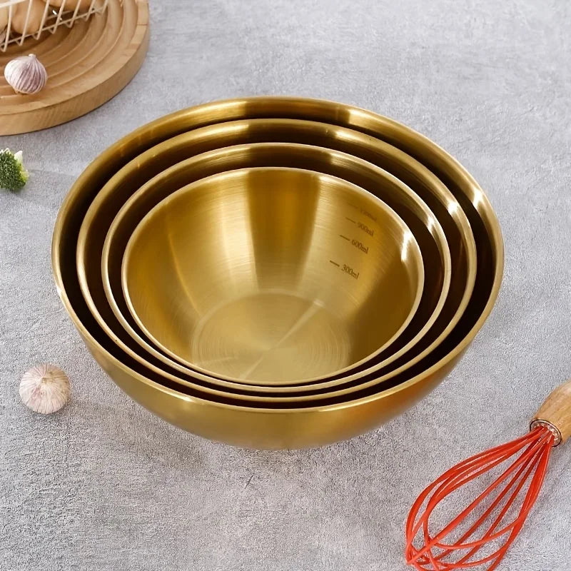Stainless Steel Mixing Bowl Set of 3 — For Mixing, Kneading & Salads
