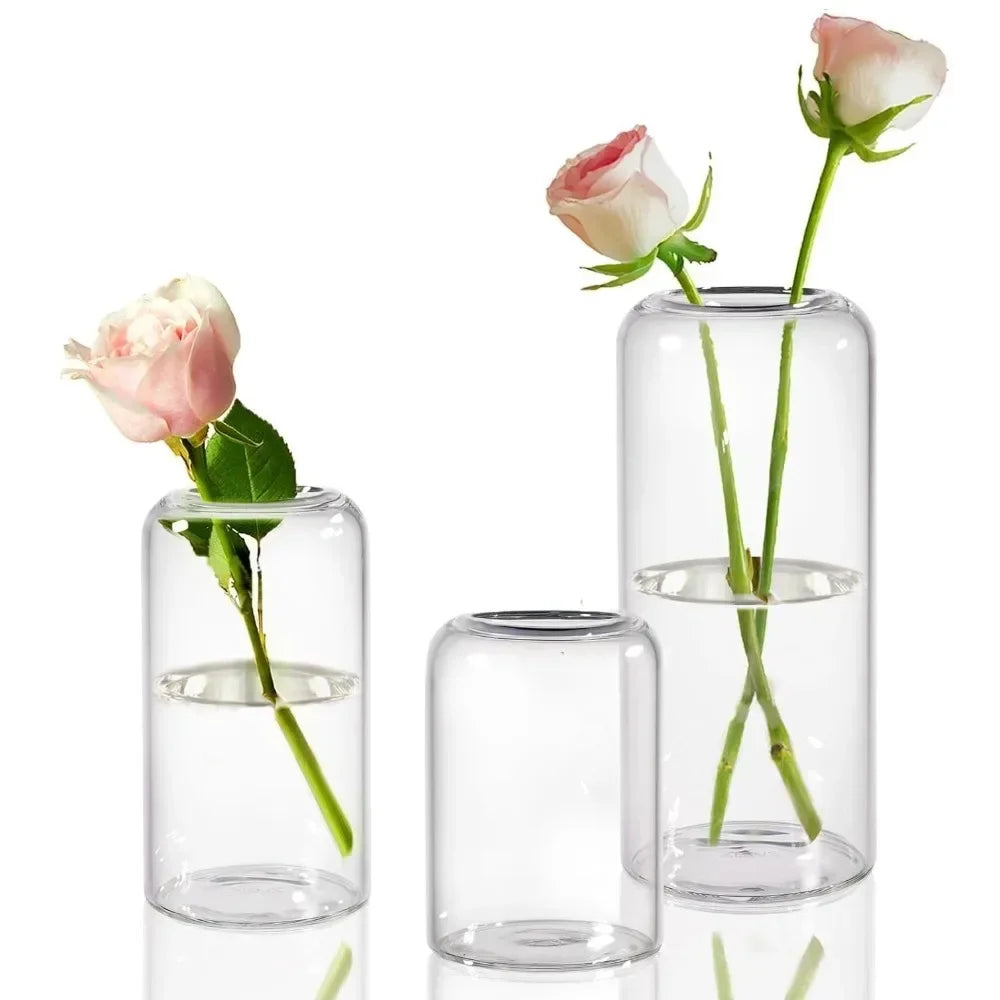 Simple Modern Transparent Glass Flower Vase — Hydroponic & Decorative