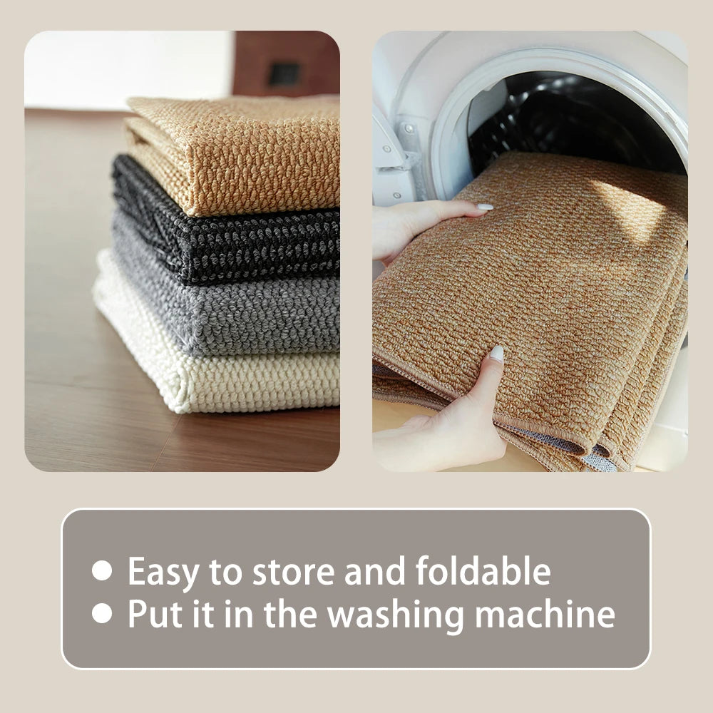 Non-Slip Washable Door Mat – Quick-Dry 3D Loop Pile Entryway Rug 40–80cm