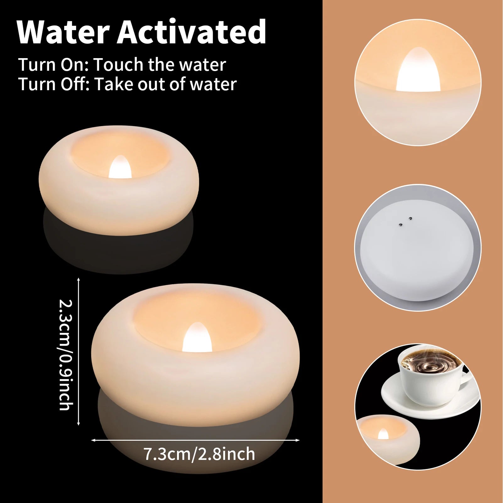 Floating Flameless LED Tealights — Waterproof, Pack of 12 or 24