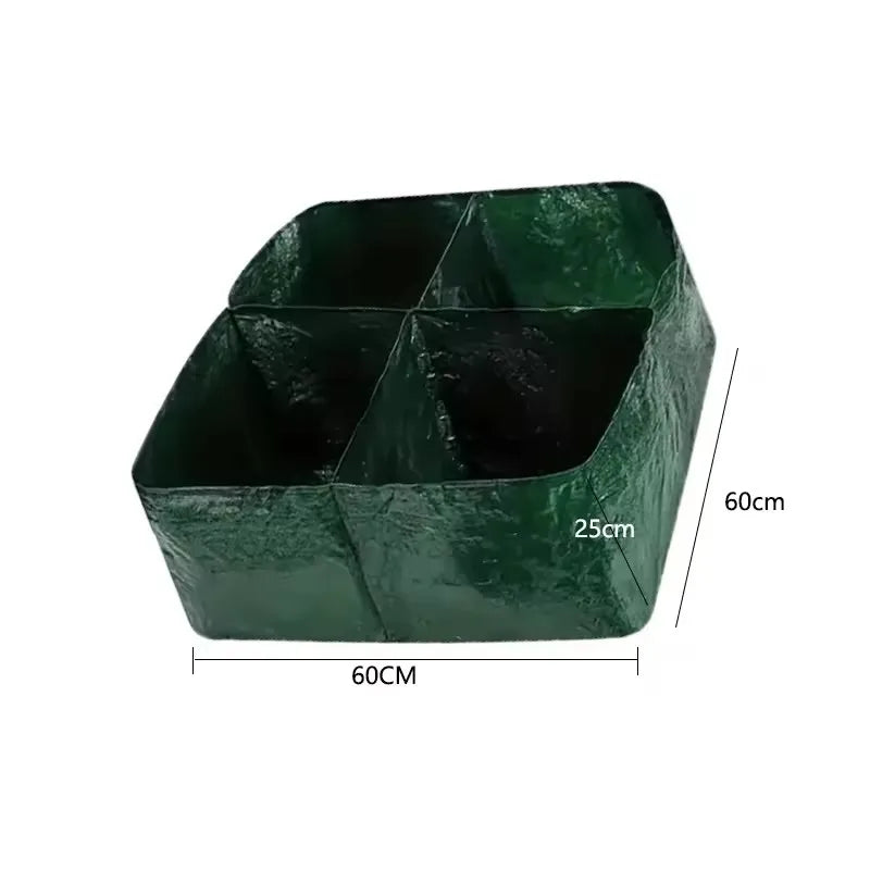 Multi-Grid Round Grow Bag – 4/6/8 Compartment PE Planter for Vegetables & Flowers