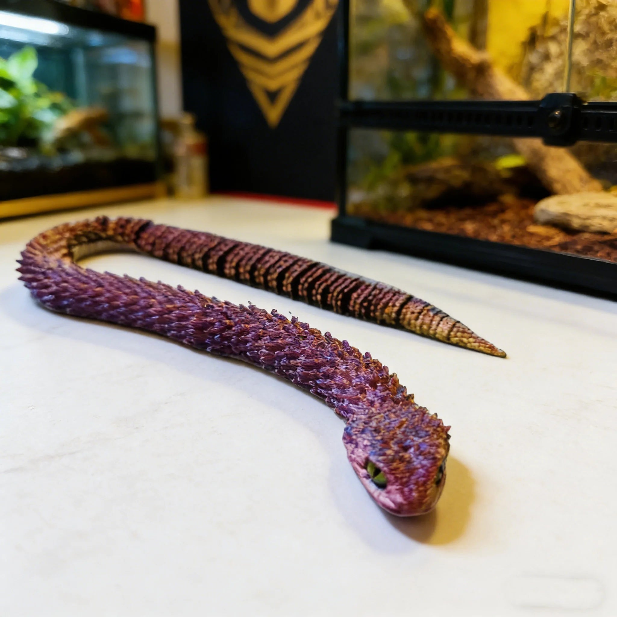3D Printed Articulated Snake Figurine — 30 cm Chinese Zodiac Collectible