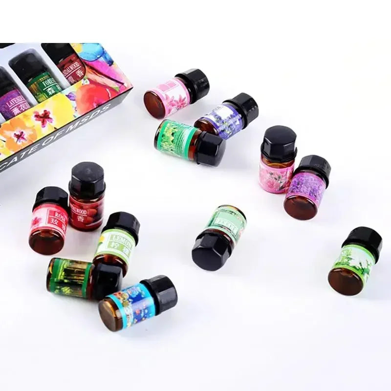 12-Piece Natural Plant Essential Oil Set — 3ml Each, Diffuser & Humidifier Fragrance