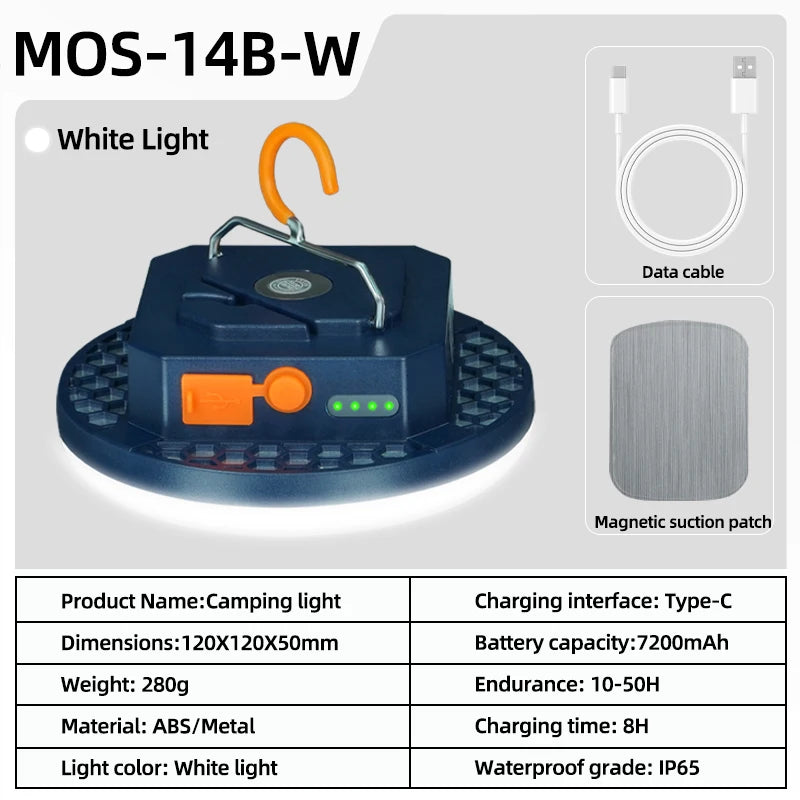 MOSLIGHTING Rechargeable LED Camping Lantern – Portable 15W/30W Emergency Light for Camping, Hiking & Outdoor Use