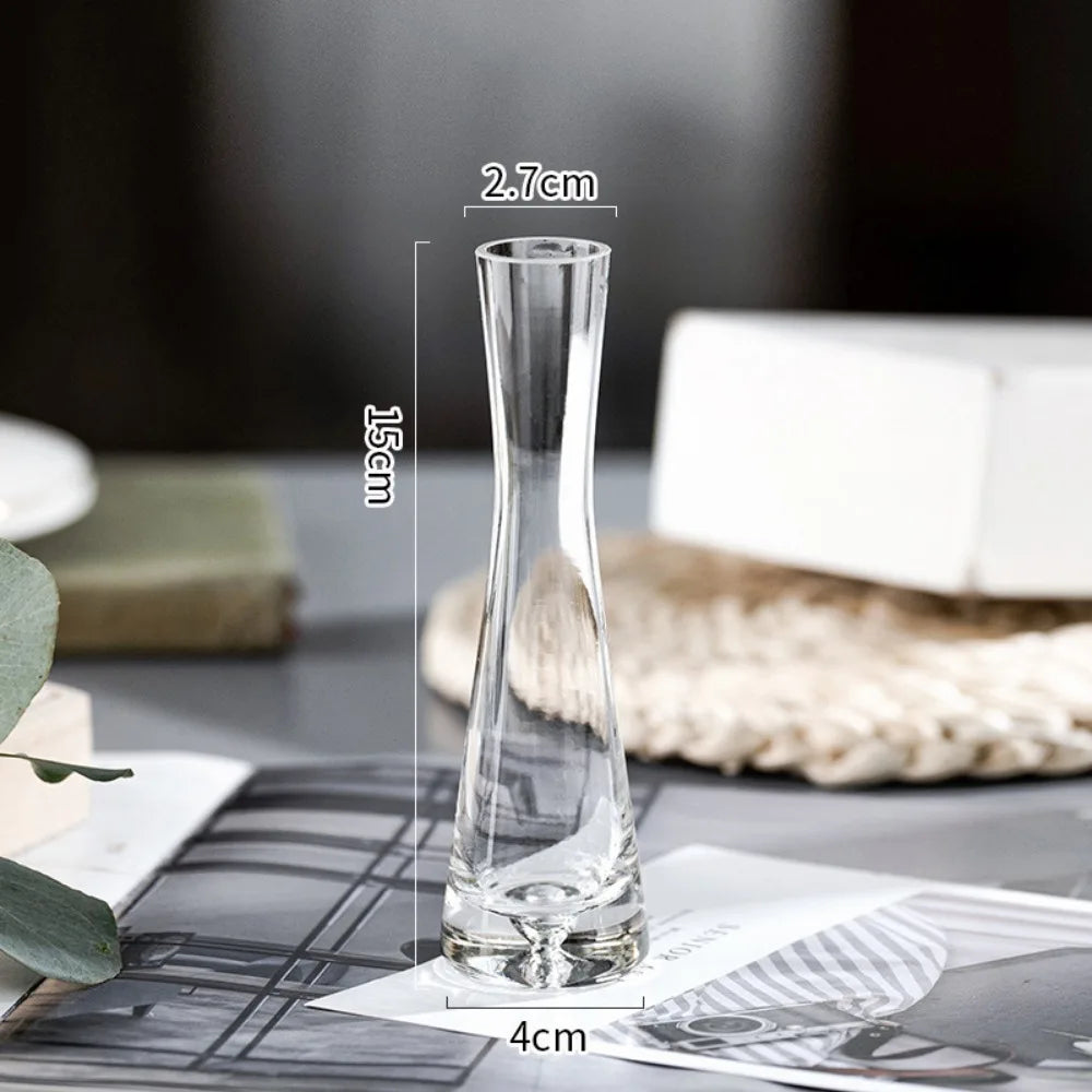 Borosilicate Glass Slanted Mouth Vase — European Style, 2 Designs