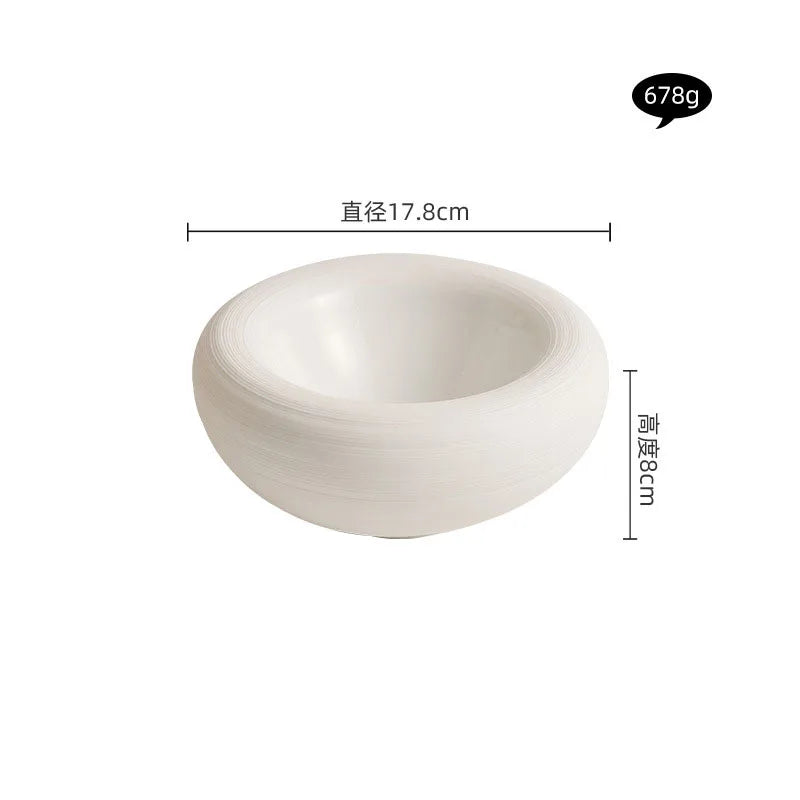 White Double-Layer Ceramic Serving Plate — Insulated, Restaurant Tableware