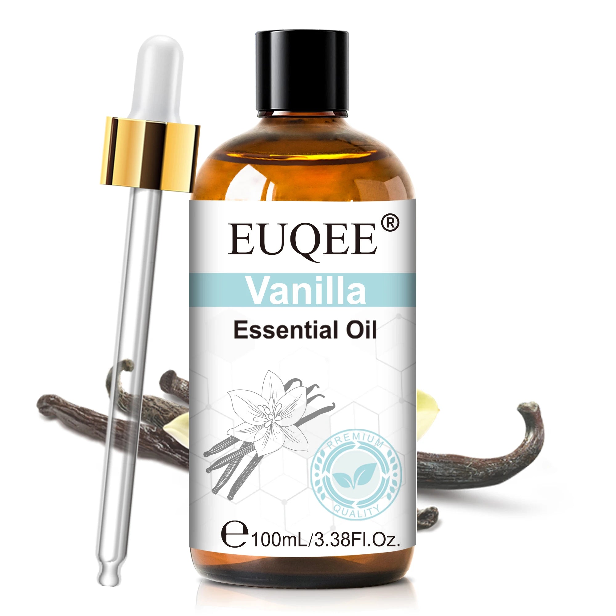 EUQEE 100ml Pure Essential Oil — Vanilla, Lavender, Cinnamon or Lemon — Diffuser & Candle Making