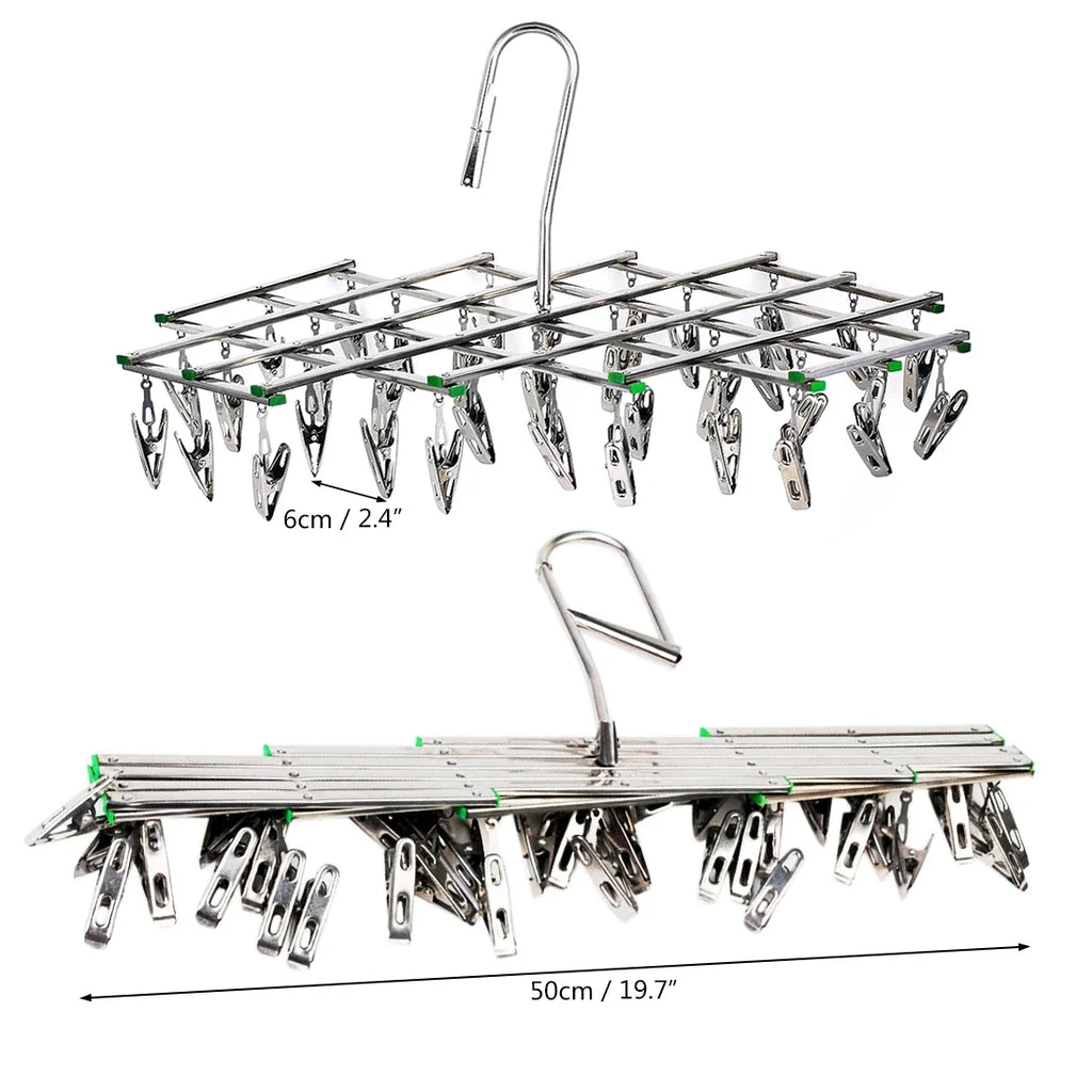 Foldable Stainless Steel Clip Drying Rack