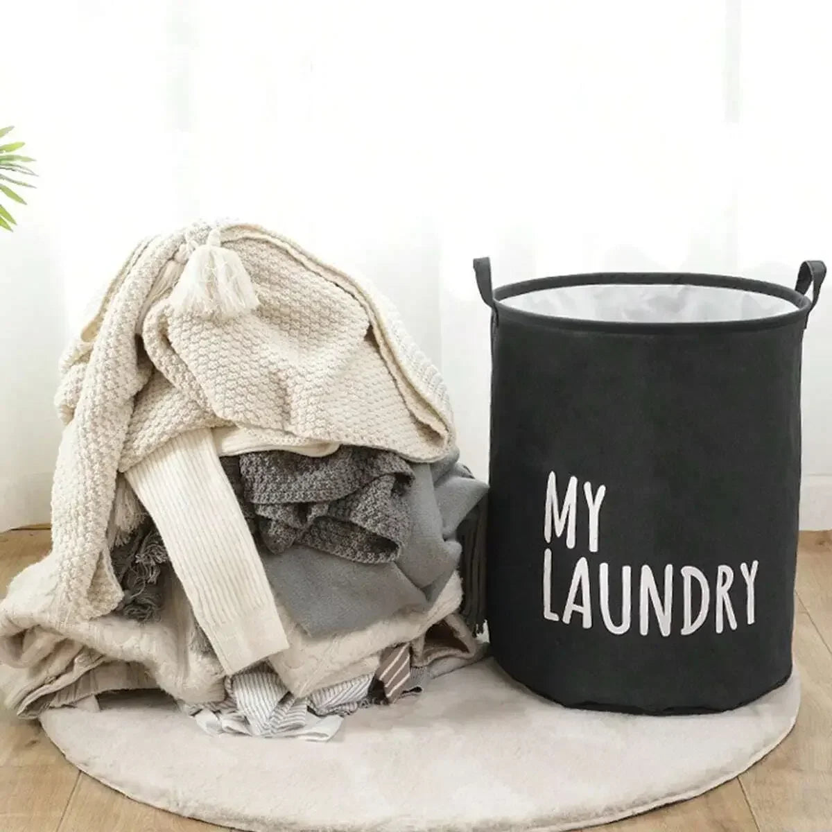Foldable Cotton & Linen Laundry Basket