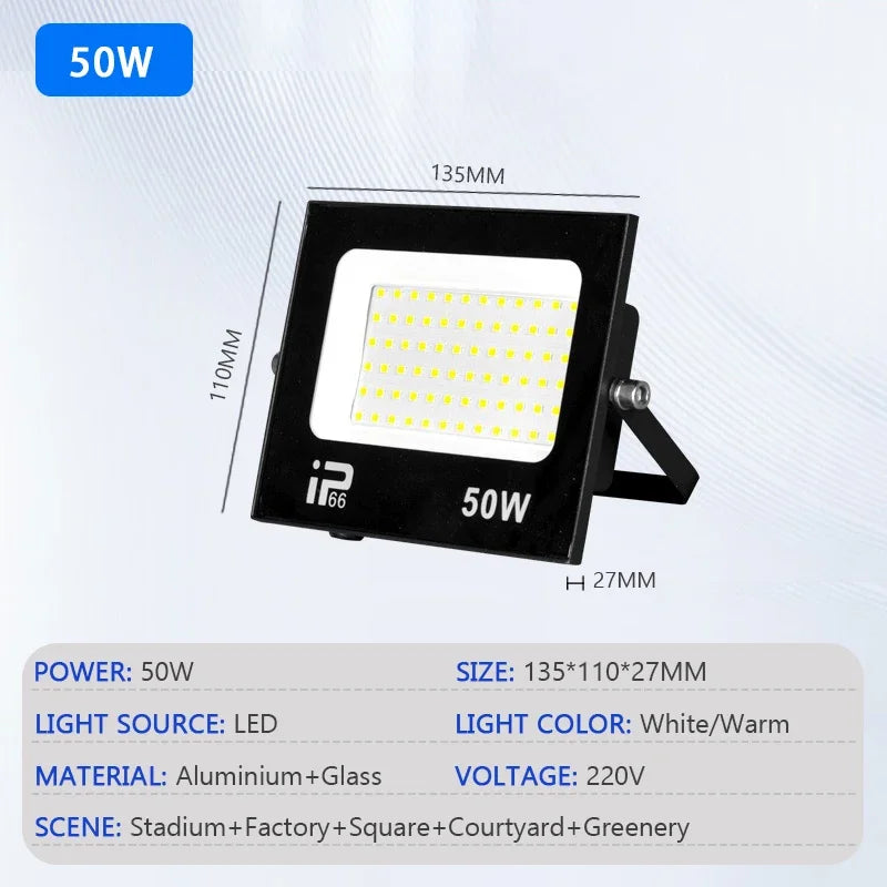 TIIIIT LED Floodlight IP66 – 10W–200W Outdoor Spotlight AC220V