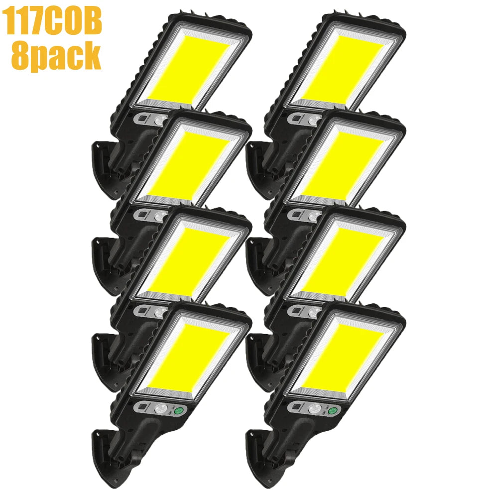 ZTree Solar Security Wall Light – COB LED Motion Sensor with 3 Modes for Garden, Courtyard & Patio (IP65)