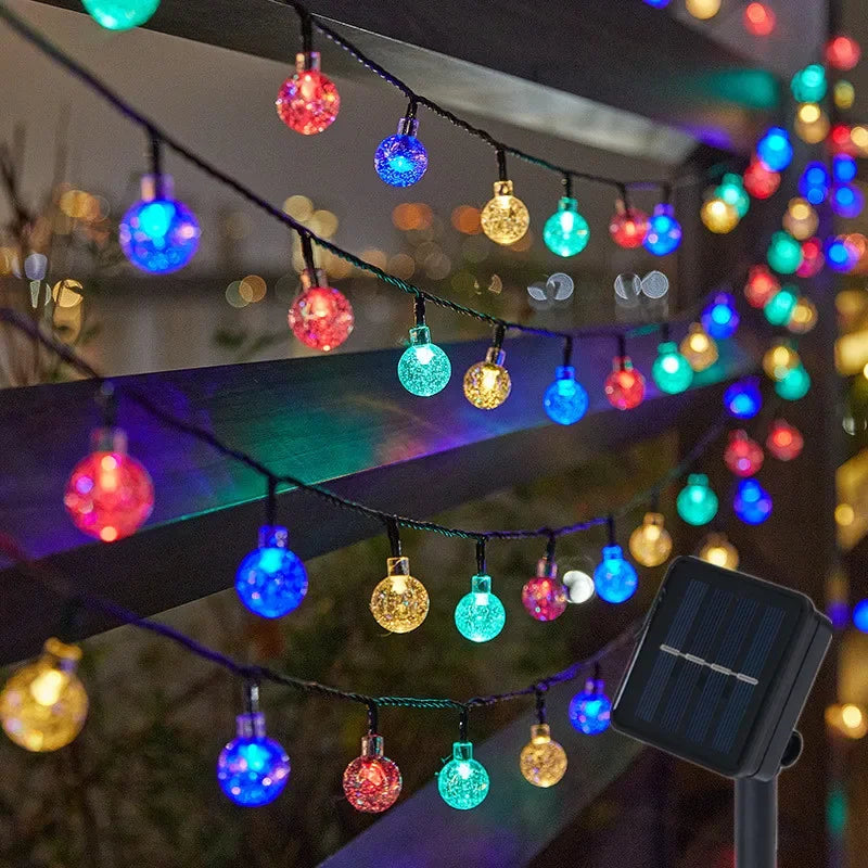 Solar Crystal Globe Fairy Lights — Waterproof, Garden & Party Decor