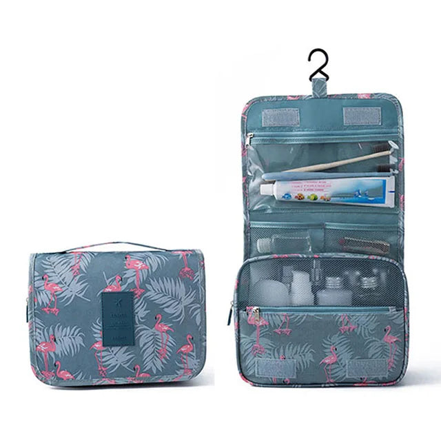 Foldable Hook Cosmetic Bag — Waterproof Travel Makeup Organizer, 24×19cm