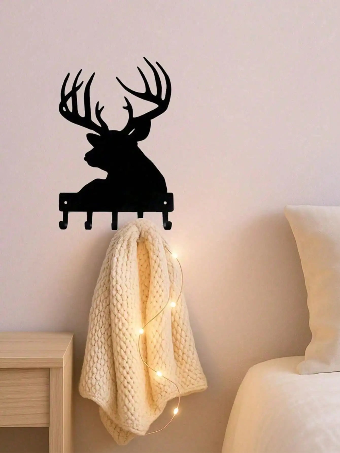 Vintage Black Metal Wall-Mounted Coat Rack with Shelf — Rustic Farmhouse Entryway