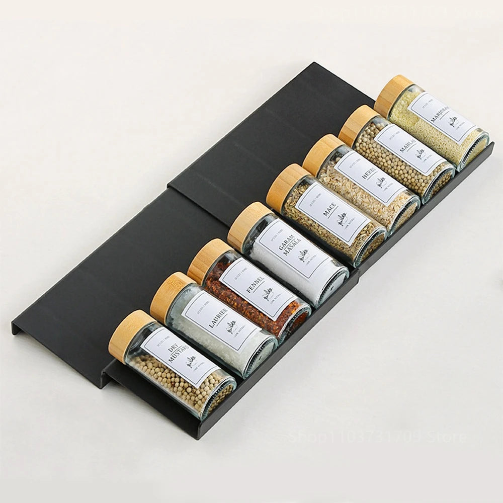 4-Layer Drawer Spice Rack Organizer — Stepped Design, Combinable