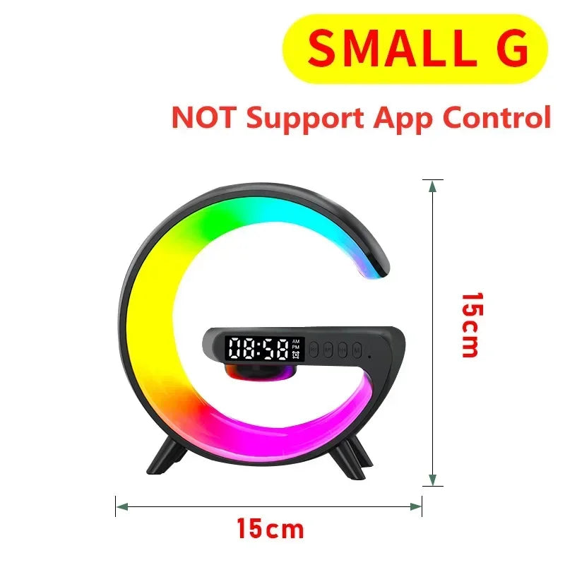 Smart Wake-Up Light — Wireless Charger, Bluetooth Speaker & RGB Atmosphere