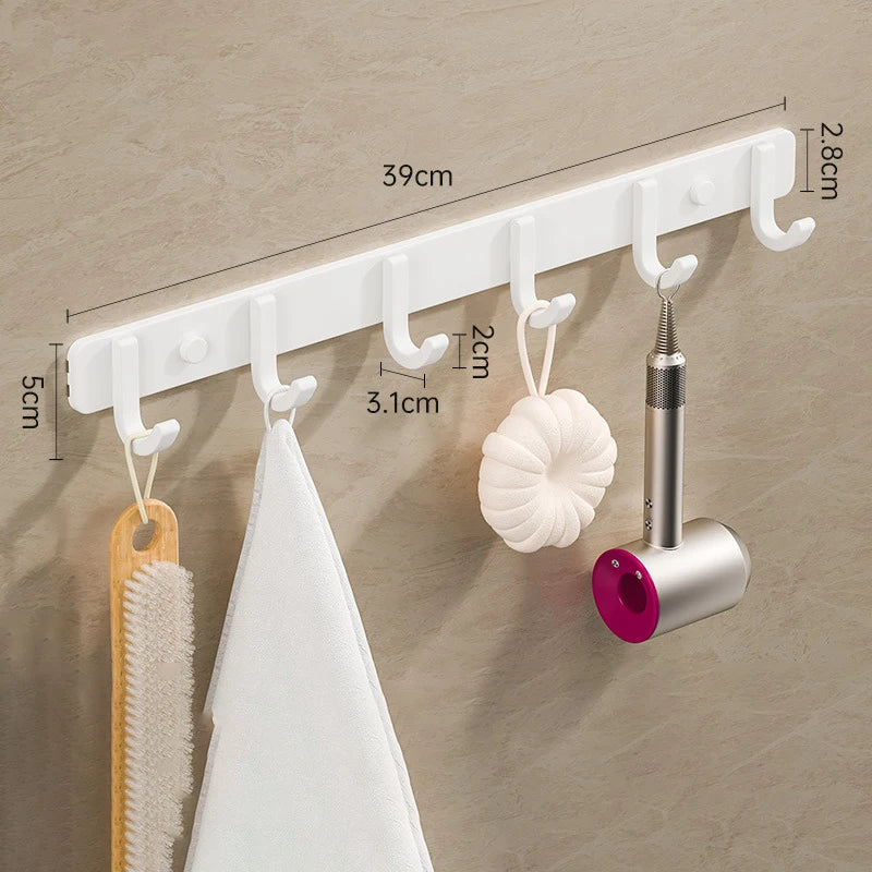 Space Aluminium Wall-Mounted Coat Hook Rack — Entryway & Bathroom Hanger